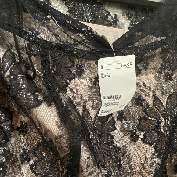 H&M Black Lace Mini dress with Sheer Sleeves - Picture 7 of 7
